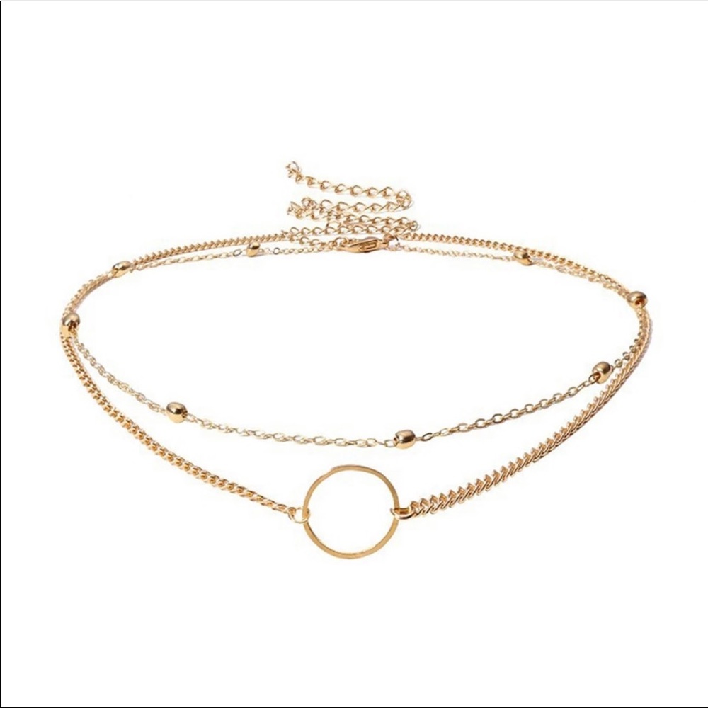 Circle layered boho necklace gold - Picture 2 of 2
